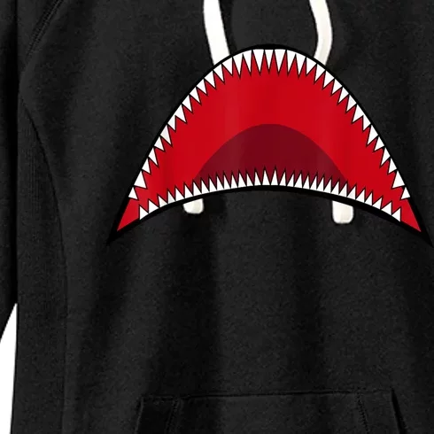 Shark Mouth Graphic Women's Fleece Hoodie