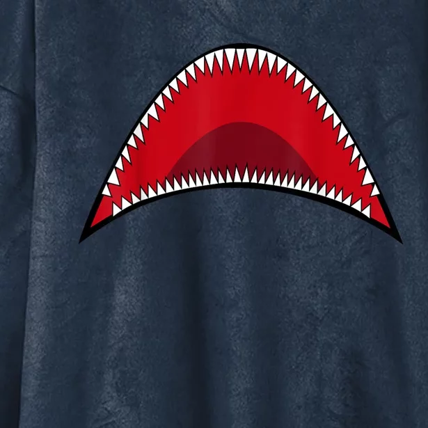 Shark Mouth Graphic Hooded Wearable Blanket