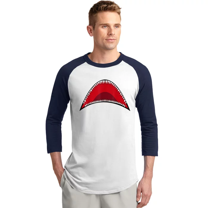 Shark Mouth Graphic Baseball Sleeve Shirt