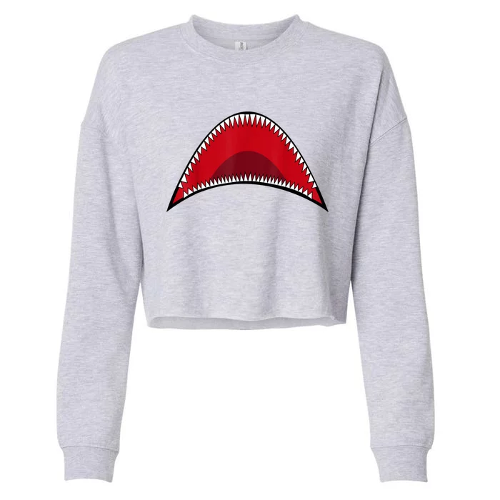 Shark Mouth Graphic Cropped Pullover Crew