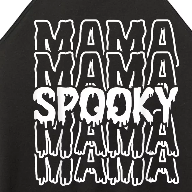 Spooky Mama Ghost Halloween Groovy Retro Trick Or Treat Women’s Perfect Tri Rocker Tank