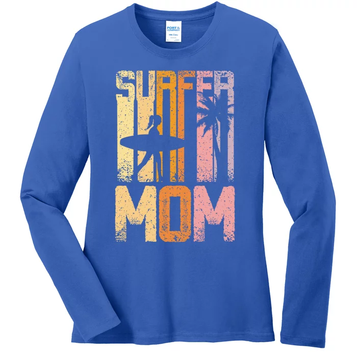 Surfing Mom Great Gift Ladies Long Sleeve Shirt