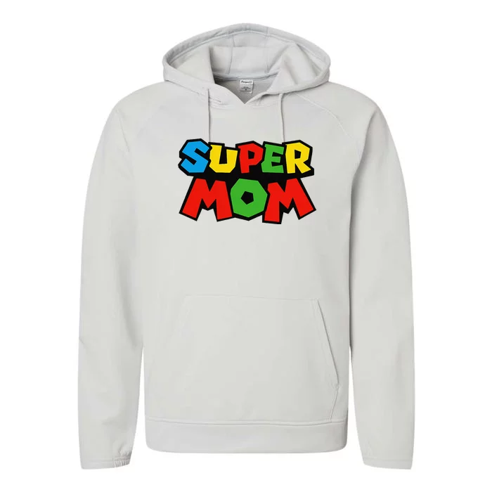 Super Mom Gamer Mothers Day Design Performance Fleece Hoodie