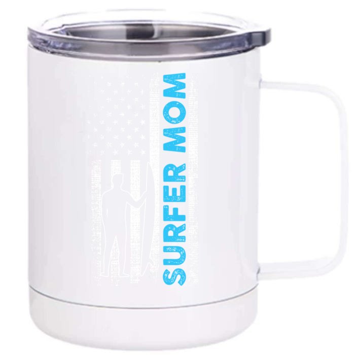 Surfing Mom Gift Front & Back 12oz Stainless Steel Tumbler Cup