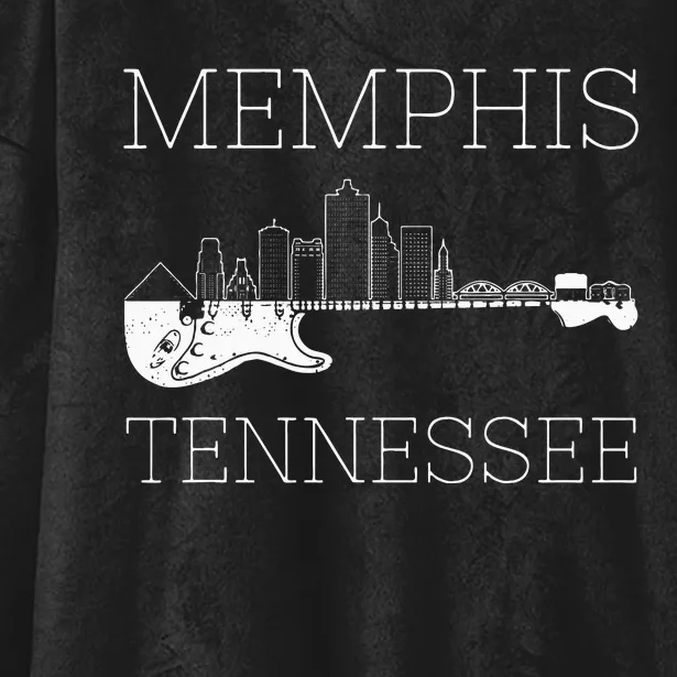 Souvenir Memphis Guitar Music Tennessee Memphis Hooded Wearable Blanket