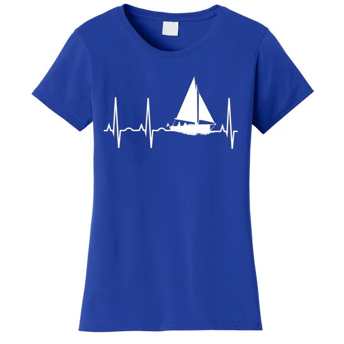 Sailing Meaningful Gift Boat Heartbeat Hooded Great Gift For Sailors Women's T-Shirt