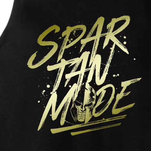 Spartan Mode Gold Gladiator Beast Workout Motivation Gym Cute Gift Ladies Tri-Blend Wicking Tank