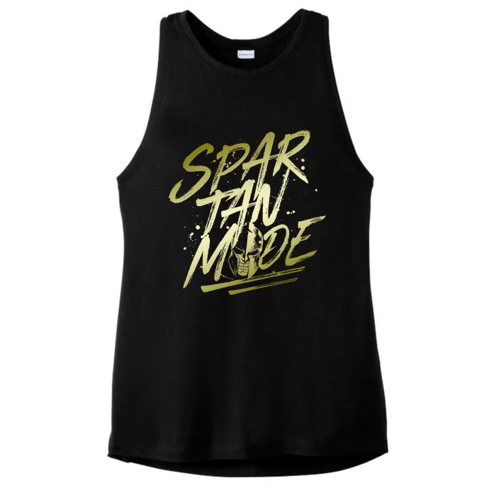 Spartan Mode Gold Gladiator Beast Workout Motivation Gym Cute Gift Ladies Tri-Blend Wicking Tank