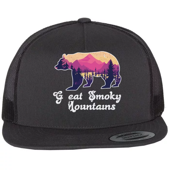 Smoky Mountains Gatlinburg Tennessee Souvenirs Flat Bill Trucker Hat