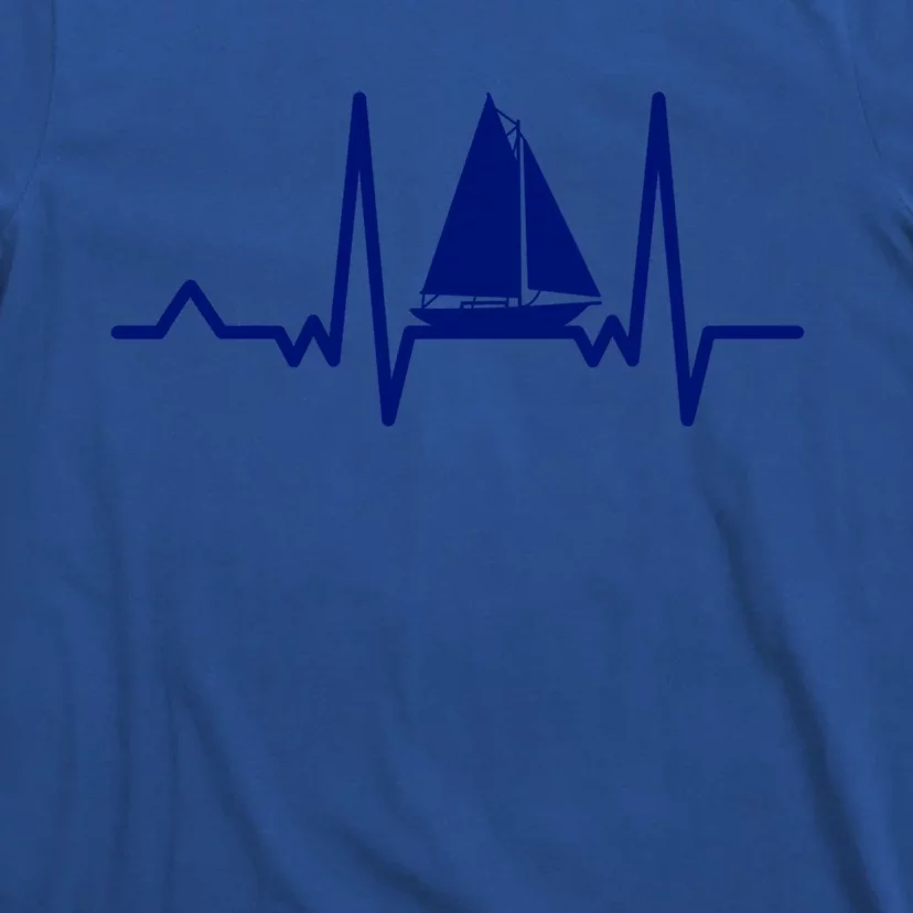 Sailing Meaningful Gift Boat Heartbeat Sailer Ship Meaningful Gift Boating Gift T-Shirt