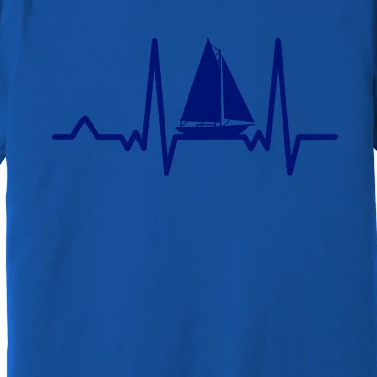 Sailing Meaningful Gift Boat Heartbeat Sailer Ship Meaningful Gift Boating Gift Premium T-Shirt