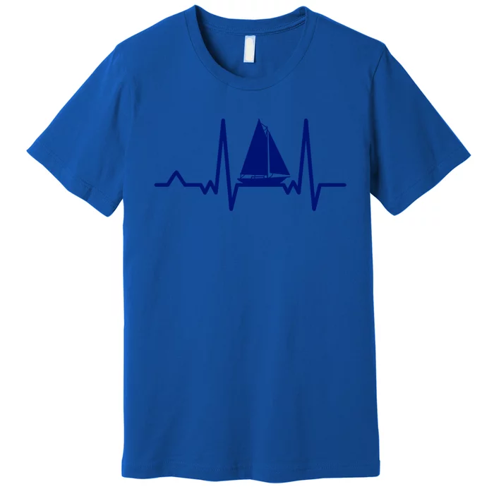 Sailing Meaningful Gift Boat Heartbeat Sailer Ship Meaningful Gift Boating Gift Premium T-Shirt