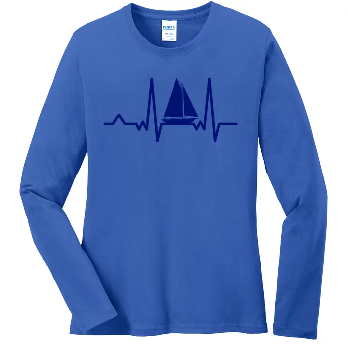 Sailing Meaningful Gift Boat Heartbeat Sailer Ship Meaningful Gift Boating Gift Ladies Long Sleeve Shirt