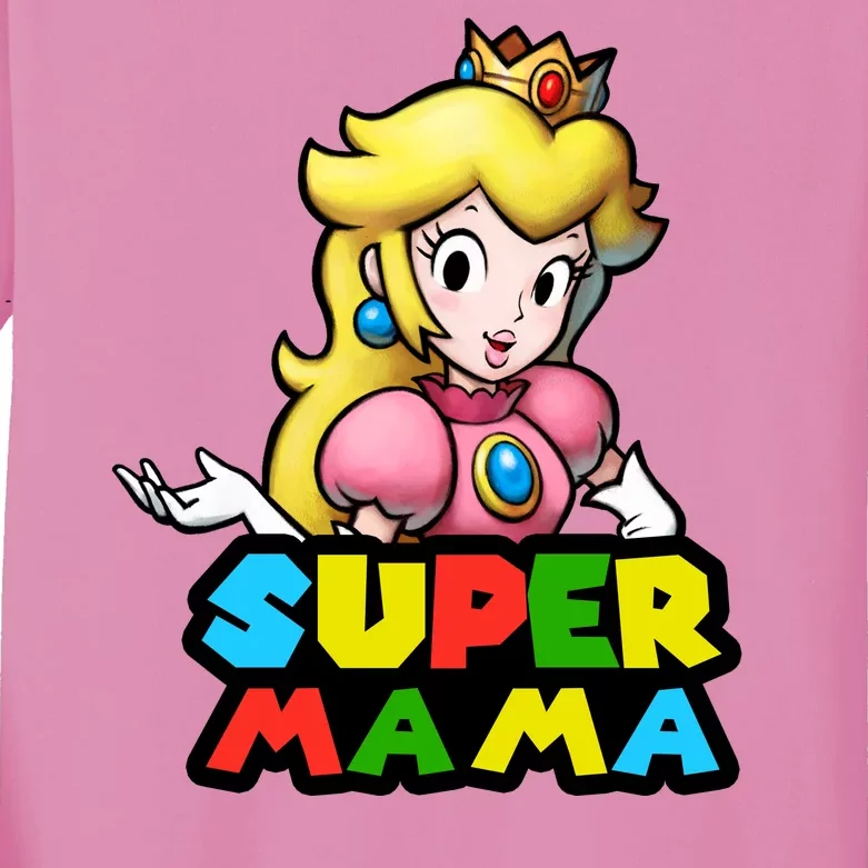 Super Mama Gamer Logo Kids Long Sleeve Shirt