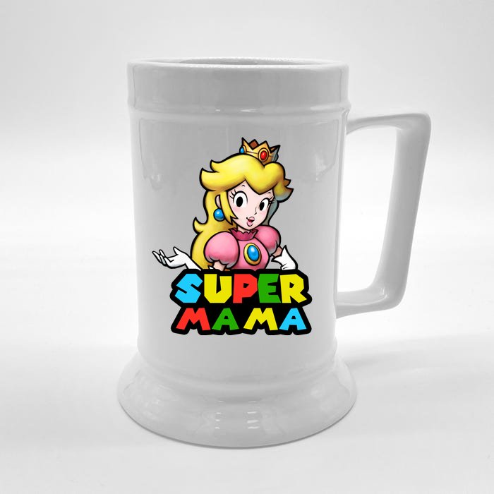 Super Mama Gamer Logo Front & Back Beer Stein