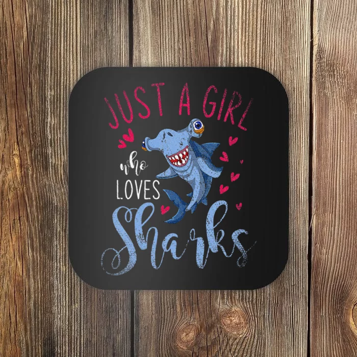 Sea Monster Gift Just A Girl Who Loves Shark Coaster