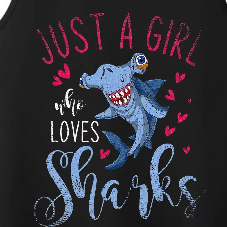 Sea Monster Gift Just A Girl Who Loves Shark Performance Tank