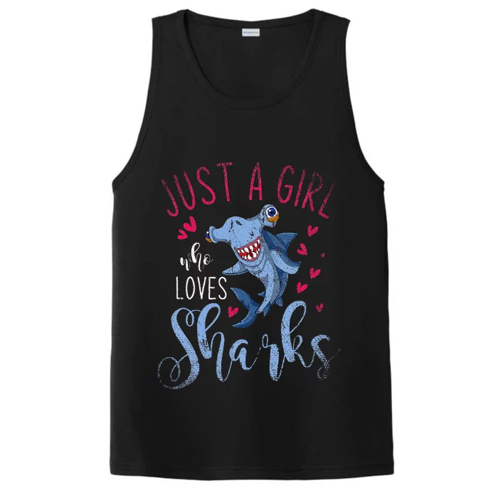 Sea Monster Gift Just A Girl Who Loves Shark Performance Tank