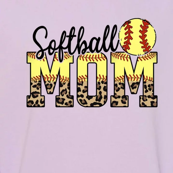 Softball Mom Gift Funny Ball Mom Cute Letter Gift Garment-Dyed Sweatshirt