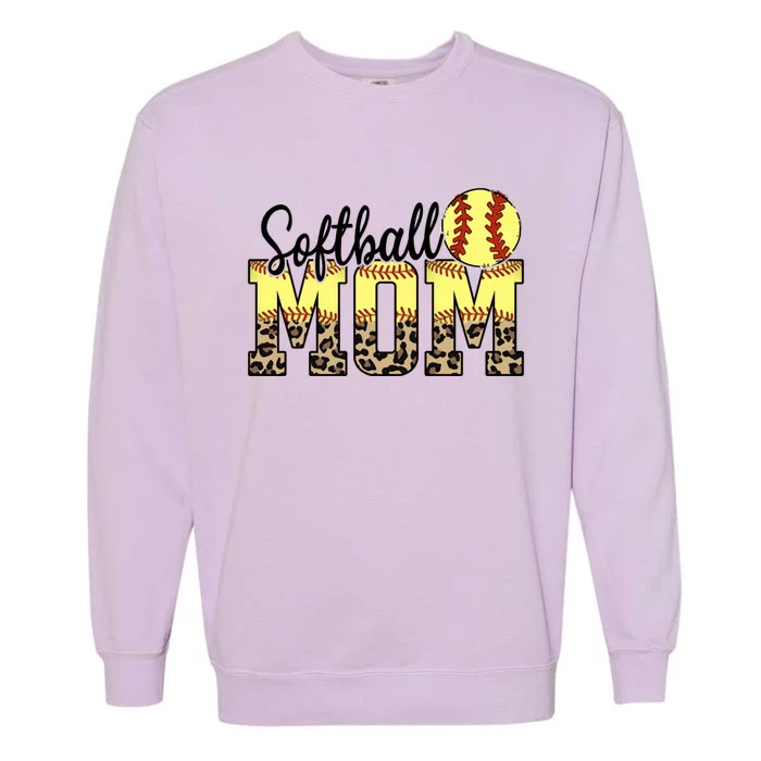 Softball Mom Gift Funny Ball Mom Cute Letter Gift Garment-Dyed Sweatshirt