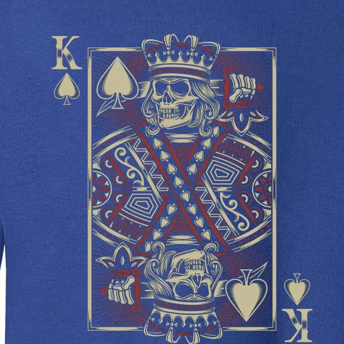 Skull Motorcycle Gift Biker King Of Spades Card Game Poker Great Gift Toddler Sweatshirt