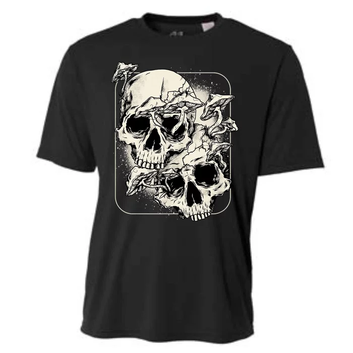 Skull Mushroom Goth Morel Mushroom Art Emo Cooling Performance Crew T-Shirt