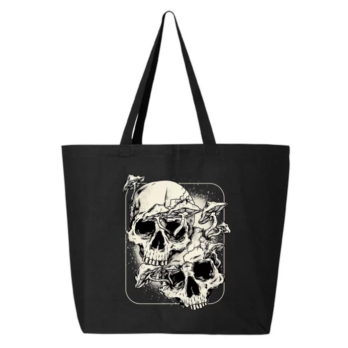 Skull Mushroom Goth Morel Mushroom Art Emo 25L Jumbo Tote