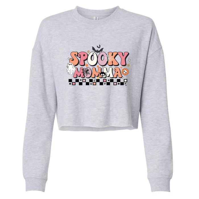 Spooky Momma Gift Halloween Mom Gift Stay Spooky Momma Gift Cropped Pullover Crew