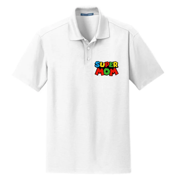 Super Mom Gamer Mothers Day Dry Zone Grid Performance Polo