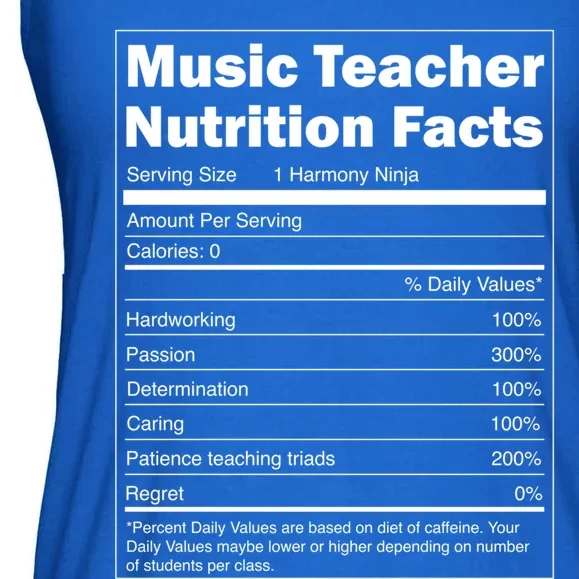 School Music Gift Funny Nutrition Facts Music Teacher Gift Ladies Essential Flowy Tank