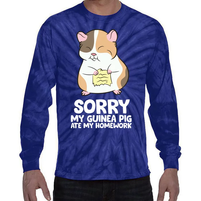 Sorry My Guinea Pig Ate My Homework Guinea Pig School Tie-Dye Long Sleeve Shirt