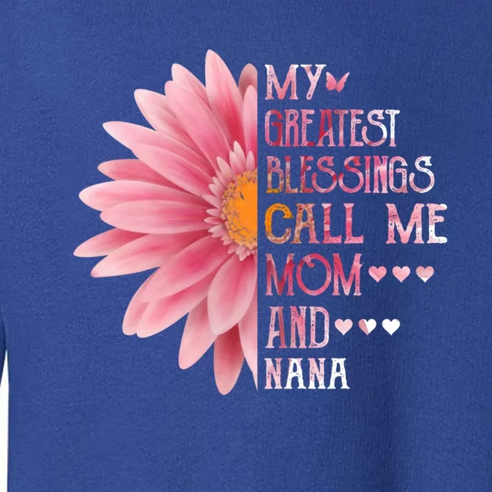 Sunflower My Greatest Blessings Call Me Mom And Nana Gift Toddler Sweatshirt