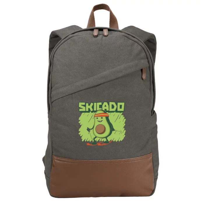 Skicado Meaningful Gift Winter Snow Sports Skier Ski Mountains Skiing Gift Cotton Canvas Backpack