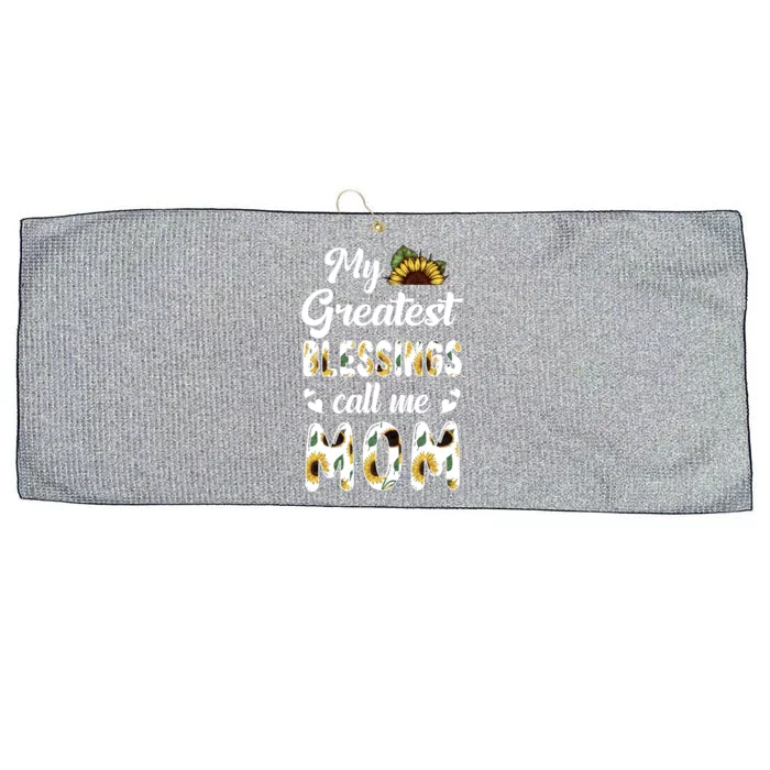 Sunflower My Greatest Blessings Call Me Mom Great Gift Large Microfiber Waffle Golf Towel