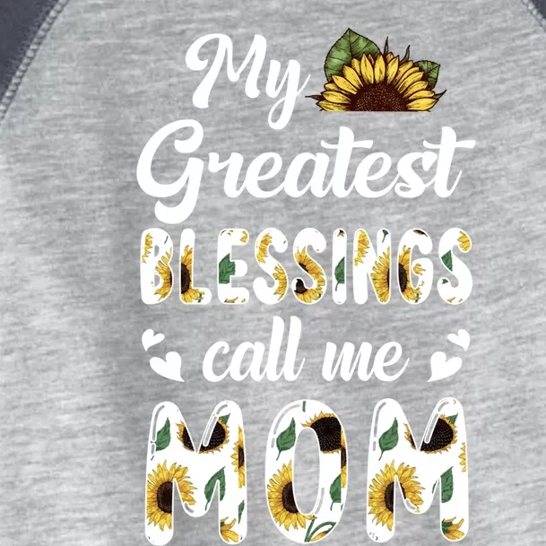 Sunflower My Greatest Blessings Call Me Mom Great Gift Toddler Fine Jersey T-Shirt