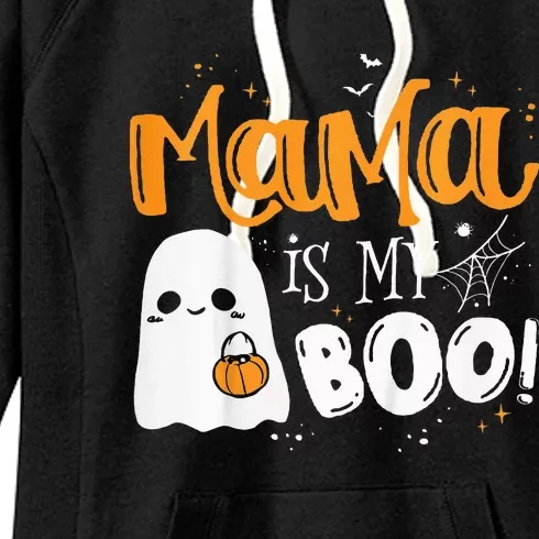 Spooky Mama Halloween Ghost Companion Women's Fleece Hoodie