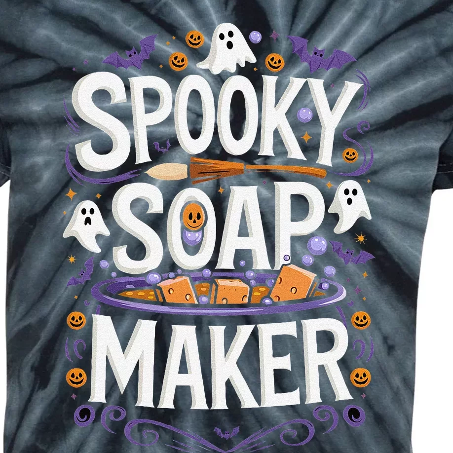 Soap Making Halloween Spooky Soap Maker Kids Tie-Dye T-Shirt