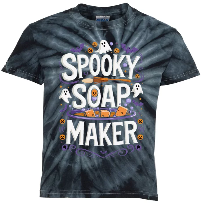 Soap Making Halloween Spooky Soap Maker Kids Tie-Dye T-Shirt