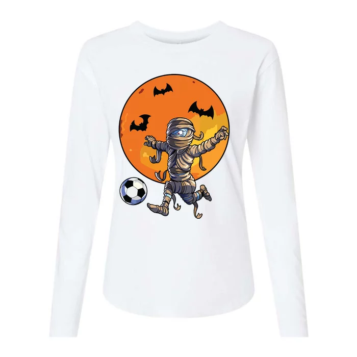 Soccer Mummy Halloween Boy Soccer Halloween Womens Cotton Relaxed Long Sleeve T-Shirt