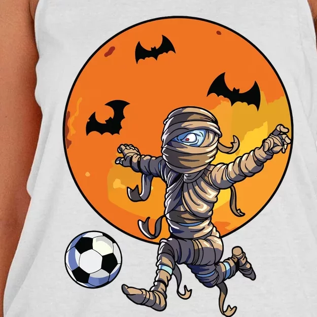 Soccer Mummy Halloween Boy Soccer Halloween Women's Knotted Racerback Tank