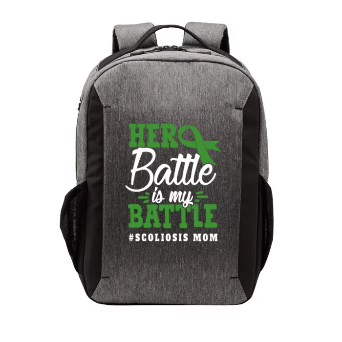 Scoliosis Mom Her Battle Is My Battle Scoliosis Awareness Gift Vector Backpack