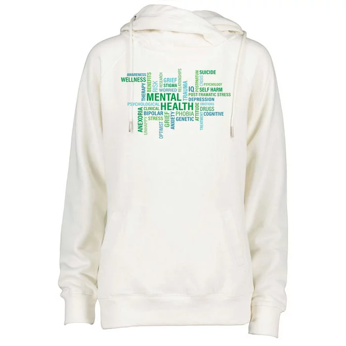 Support Mental Health Awareness Month Womens Funnel Neck Pullover Hood