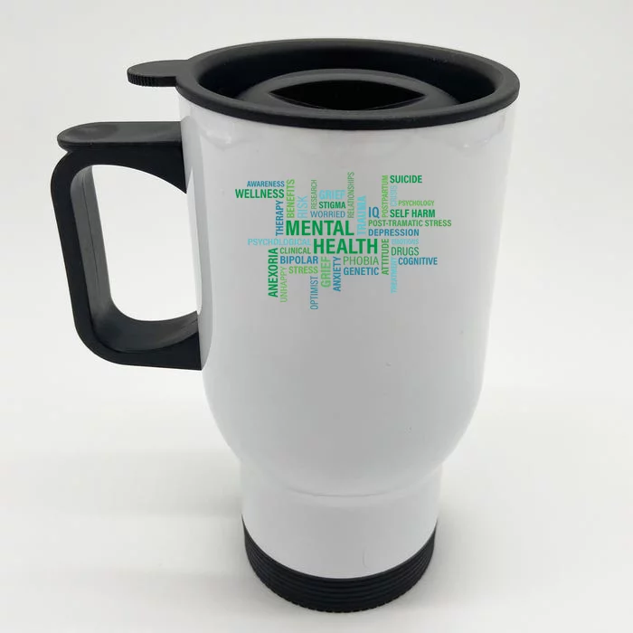 Support Mental Health Awareness Month Front & Back Stainless Steel Travel Mug