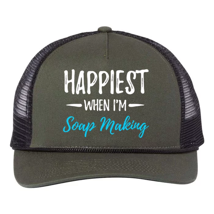 Soap Making Happiest Funny Soap Maker Gift Idea Gift Retro Rope Trucker Hat Cap