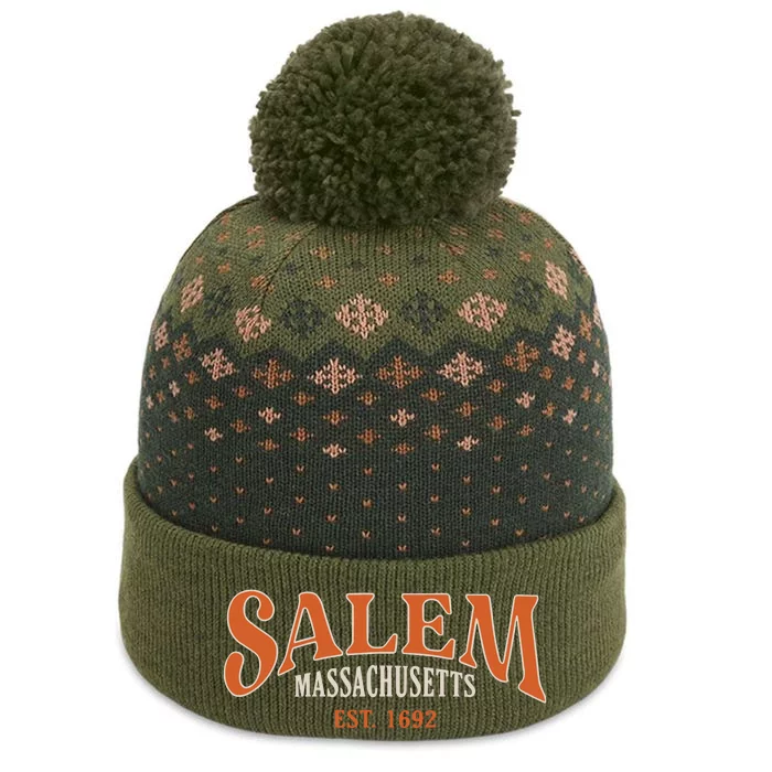 Salem Massachusetts Halloween Cute Fall The Baniff Cuffed Pom Beanie