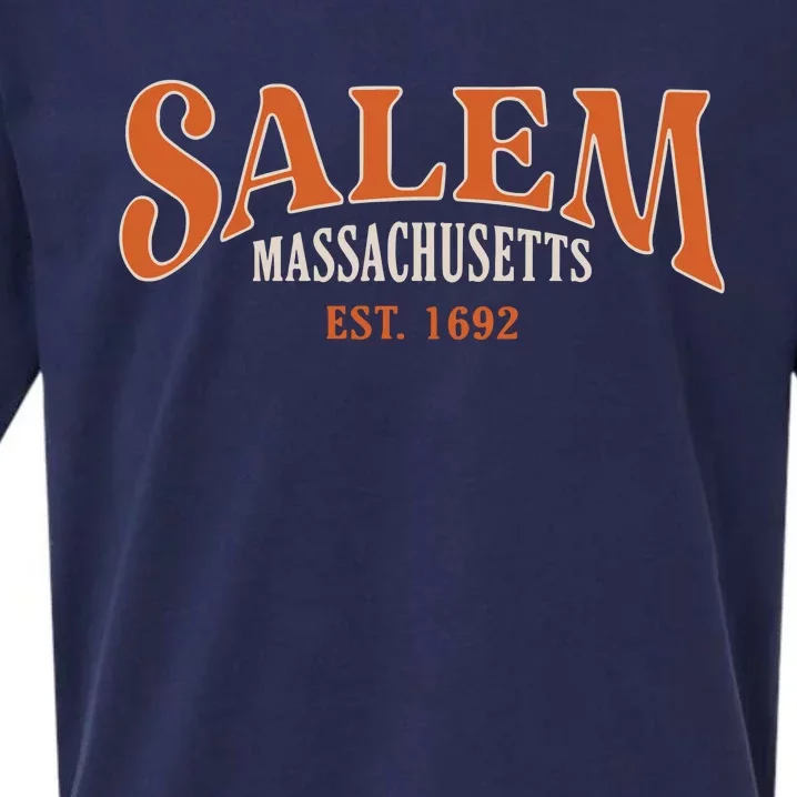 Salem Massachusetts Halloween Cute Fall Sueded Cloud Jersey T-Shirt