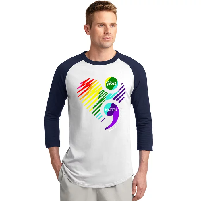 Semicolon Mental Health Awareness Baseball Sleeve Shirt