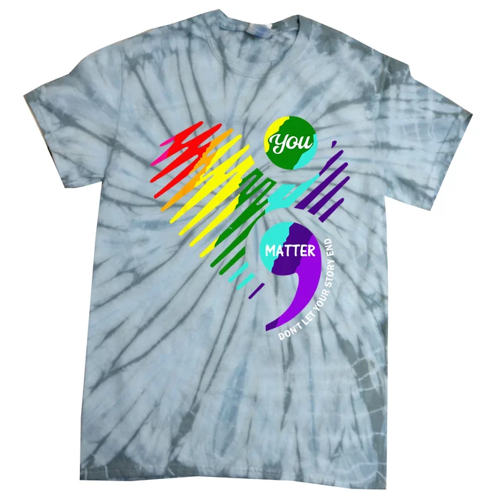 Semicolon Mental Health Awareness Tie-Dye T-Shirt