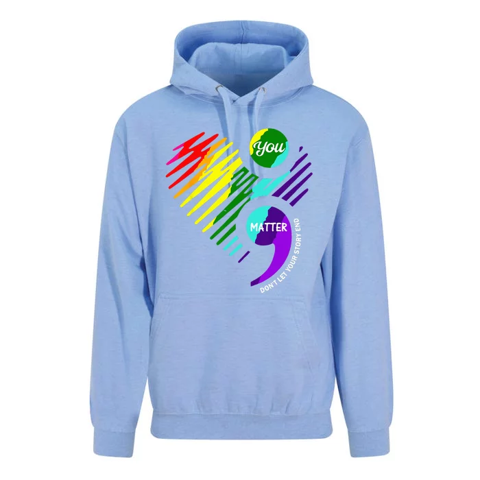 Semicolon Mental Health Awareness Unisex Surf Hoodie