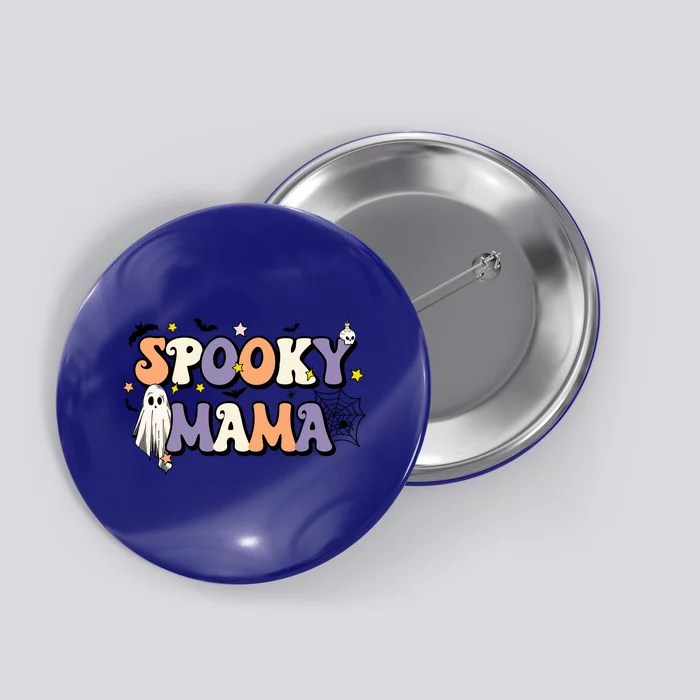 Spooky Mama Halloween Mom Ghost Witchy Costume Gift Button